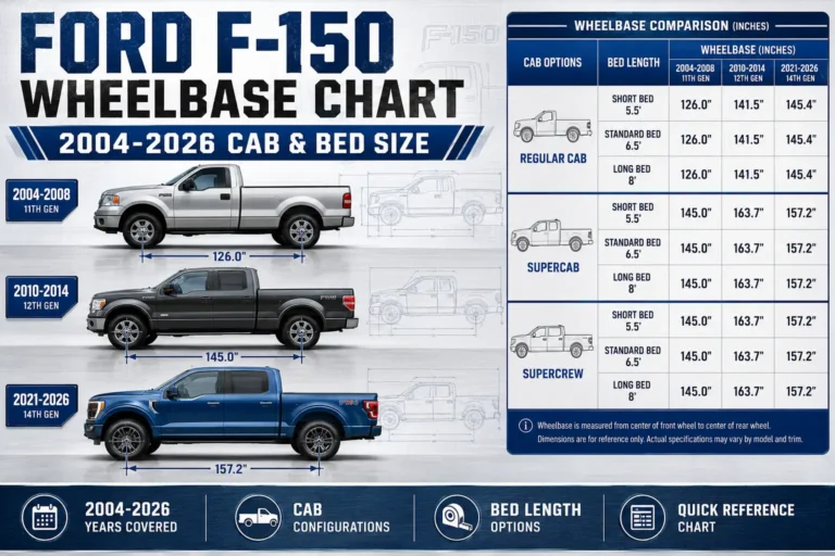 Ford F-150 Wheelbase Chart: 2004-2026 Cab & Bed Size