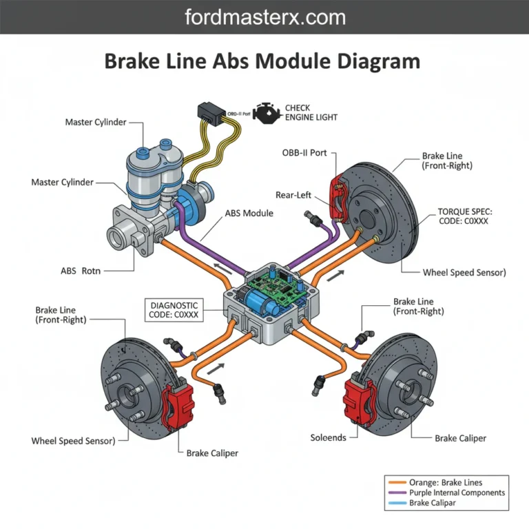 brake line abs module diagram diagram with labeled components and explanations