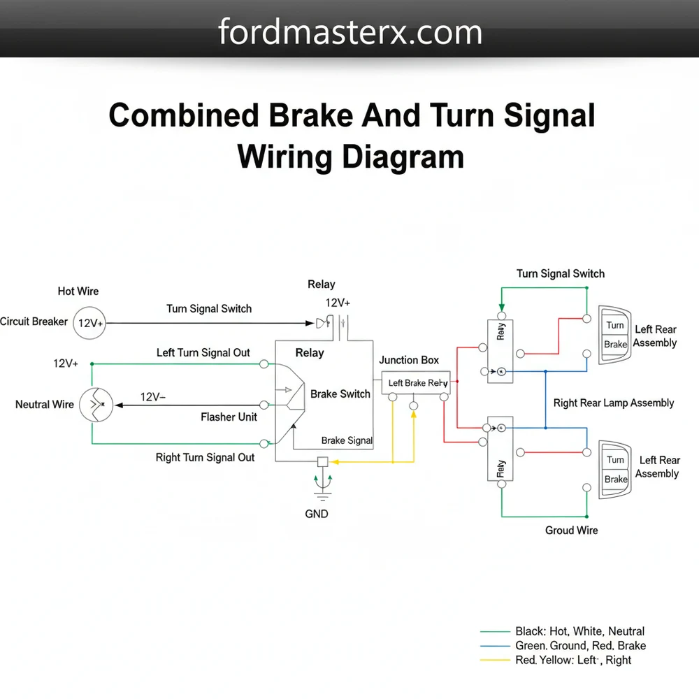 combined brake and turn signal wiring diagram diagram with labeled components and explanations