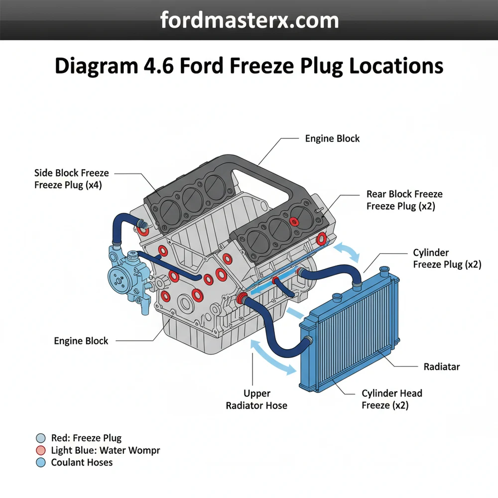 diagram 4.6 ford freeze plug locations diagram with labeled components and explanations