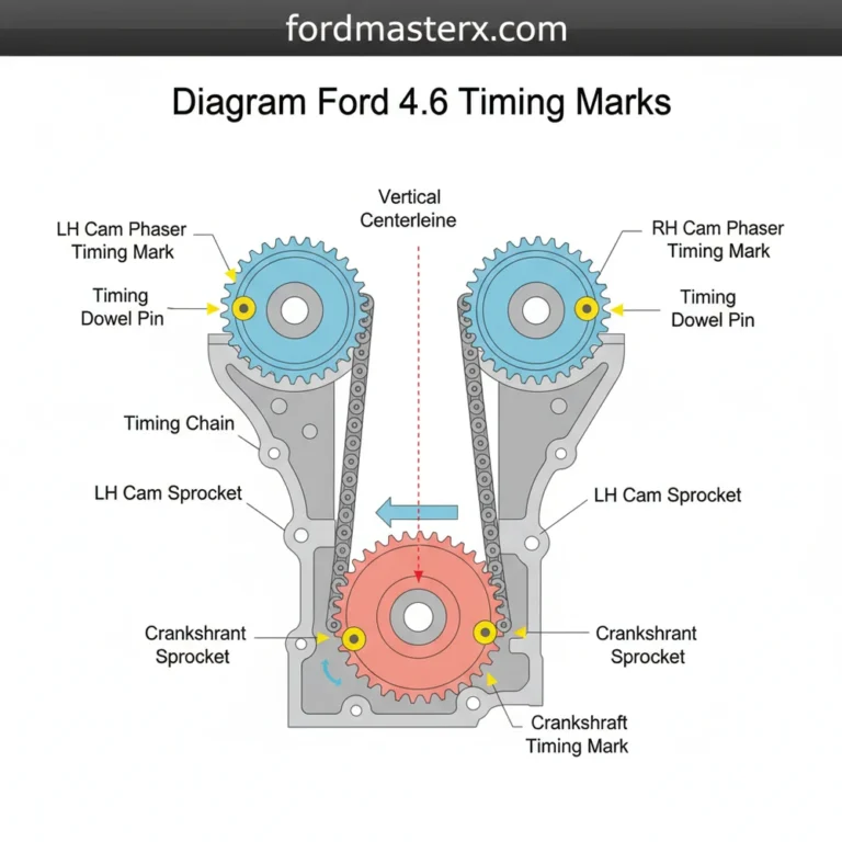 diagram ford 4.6 timing marks diagram with labeled components and explanations