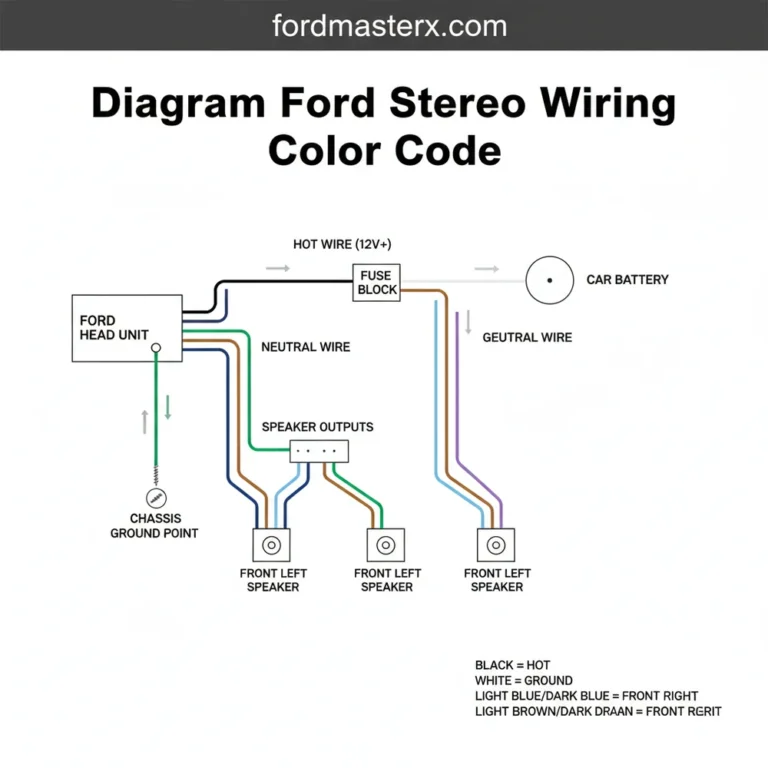 diagram ford stereo wiring color code diagram with labeled components and explanations