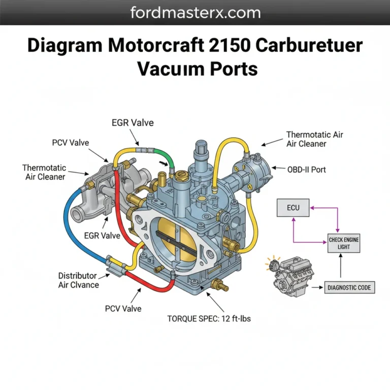 diagram motorcraft 2150 carburetor vacuum ports diagram with labeled components and explanations