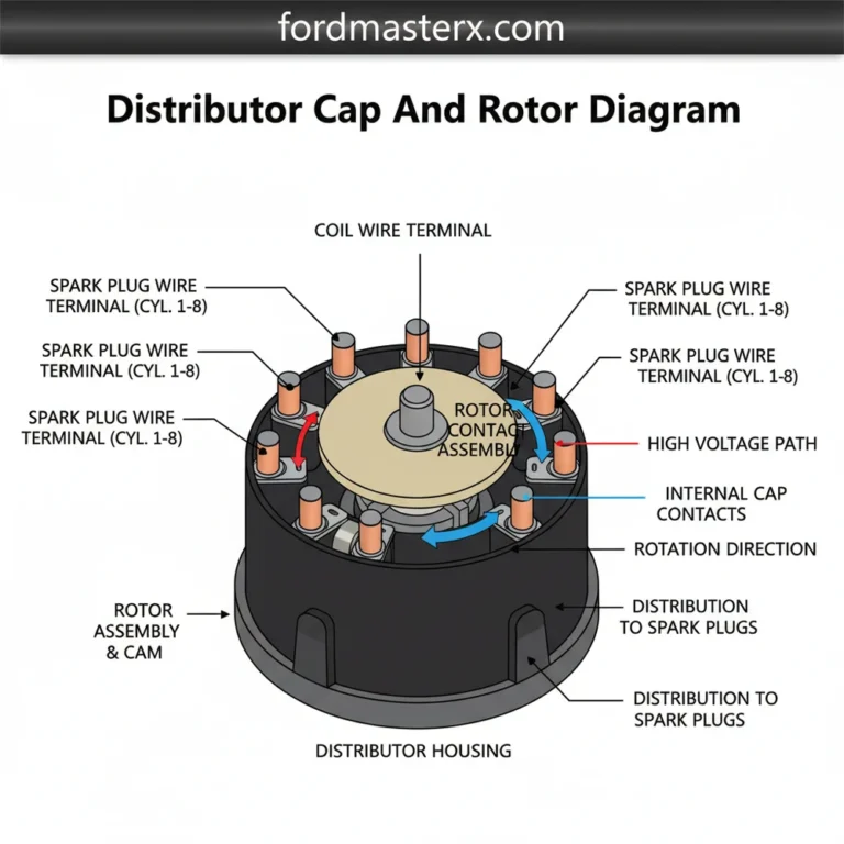 distributor cap and rotor diagram diagram with labeled components and explanations