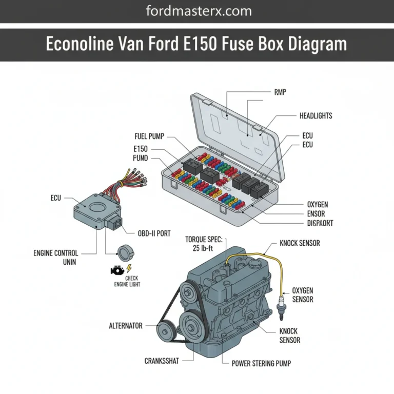 econoline van ford e150 fuse box diagram diagram with labeled components and explanations