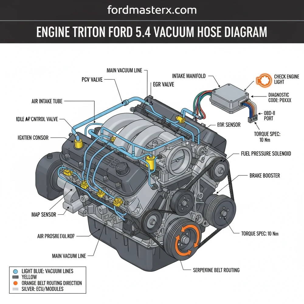 Engine Triton Ford 5.4 Vacuum Hose Diagram: Step-by-Step