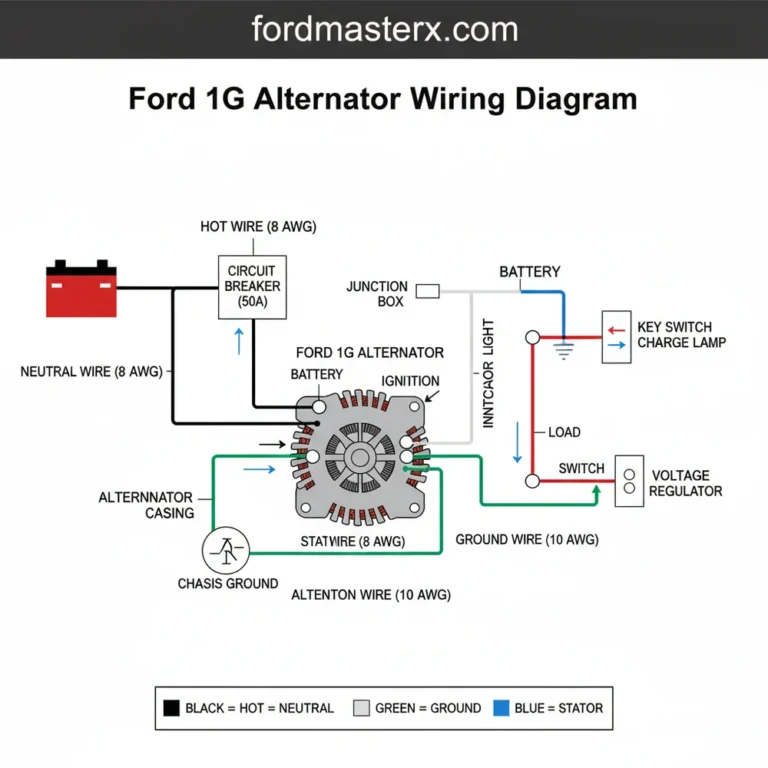 ford 1g alternator wiring diagram diagram with labeled components and explanations