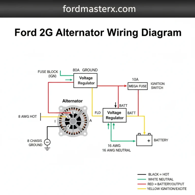 ford 2g alternator wiring diagram diagram with labeled components and explanations