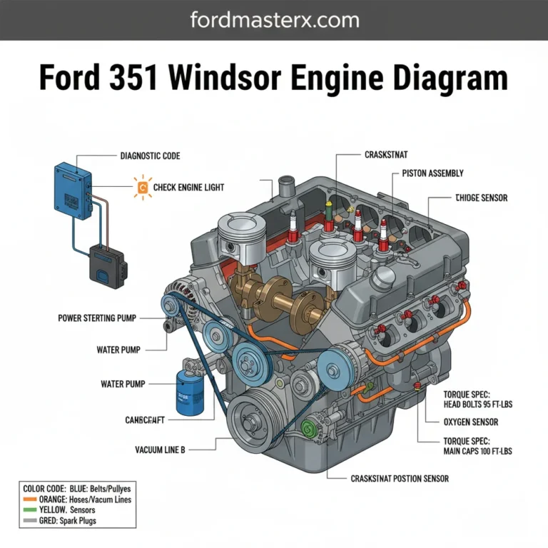 ford 351 windsor engine diagram diagram with labeled components and explanations
