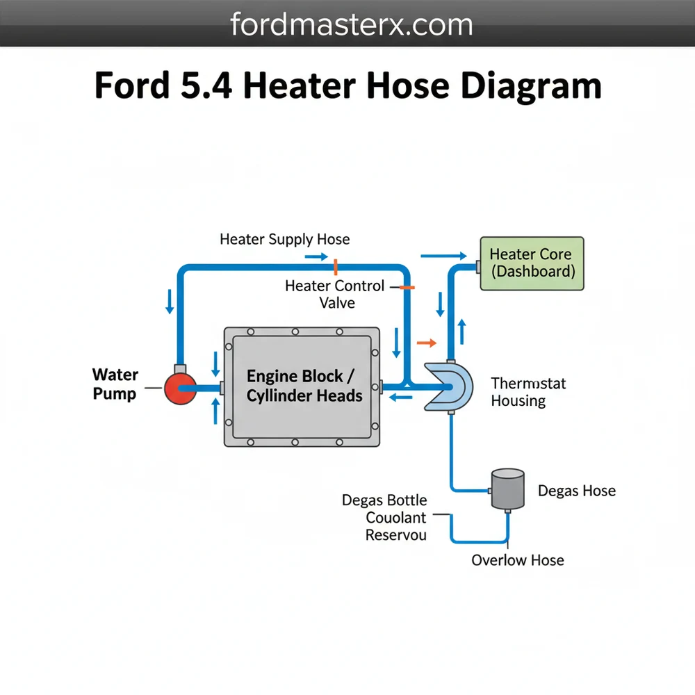 ford 5.4 heater hose diagram diagram with labeled components and explanations