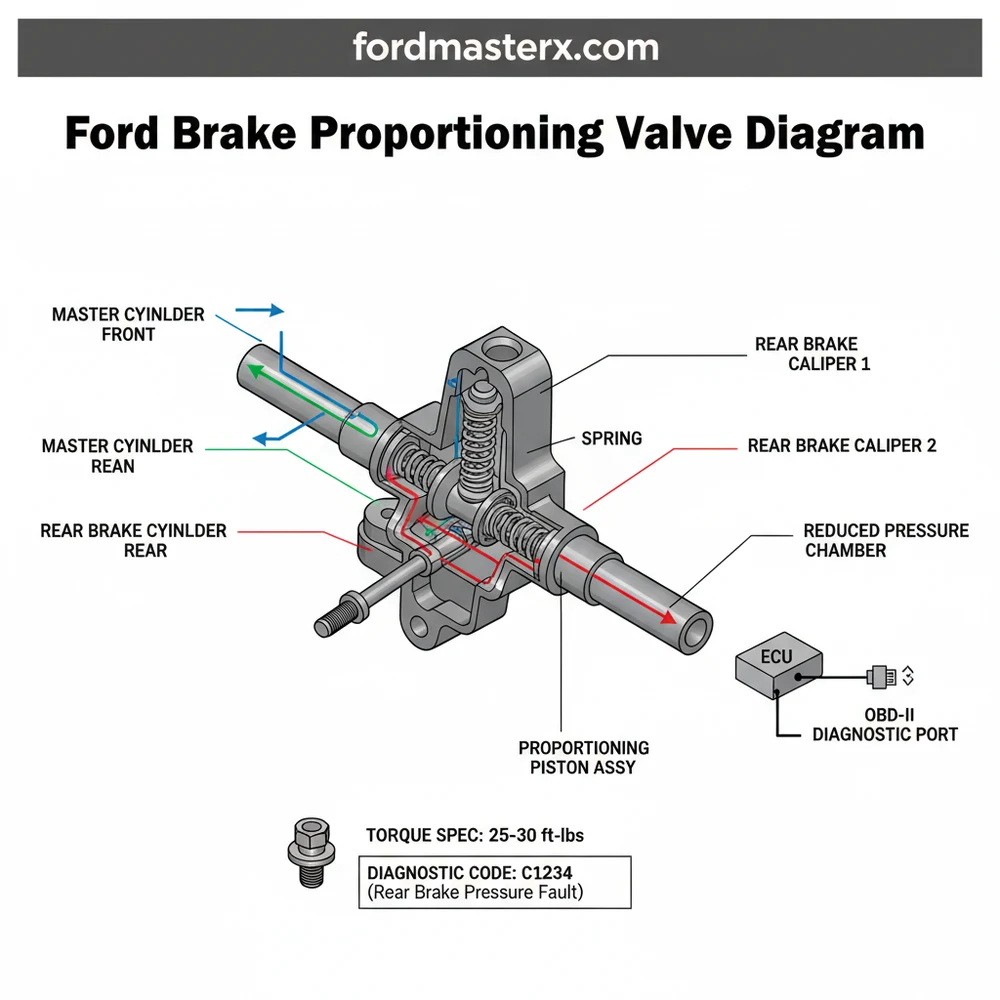 ford brake proportioning valve diagram diagram with labeled components and explanations