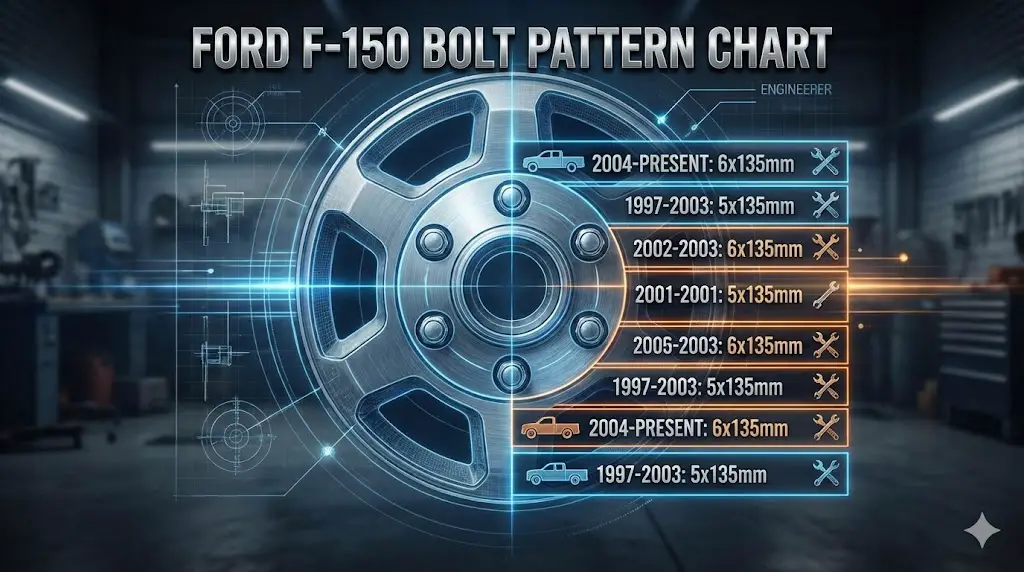 ford f 150 bolt pattern chart