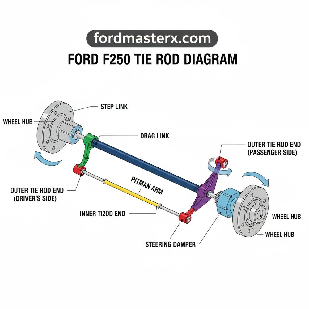 ford f250 tie rod diagram diagram with labeled components and explanations