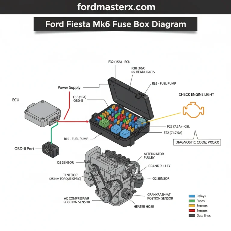 ford fiesta mk6 fuse box diagram diagram with labeled components and explanations