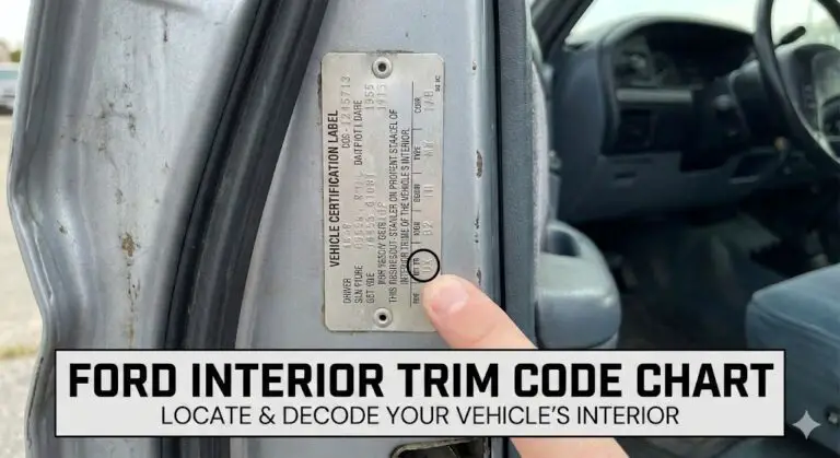 ford interior trim code chart