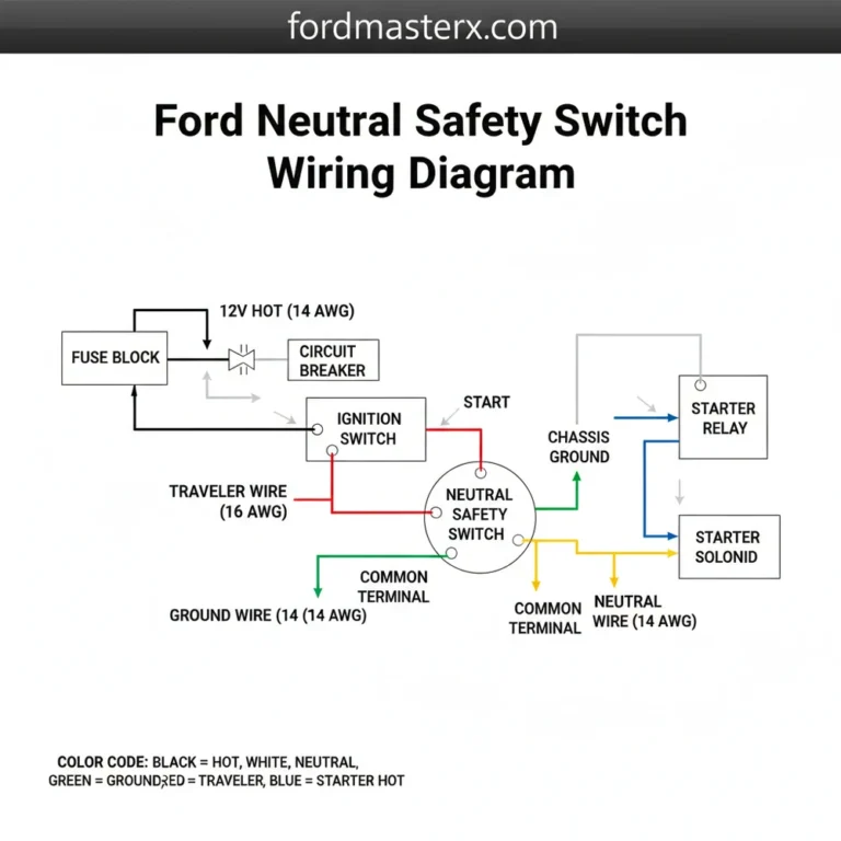 ford neutral safety switch wiring diagram diagram with labeled components and explanations