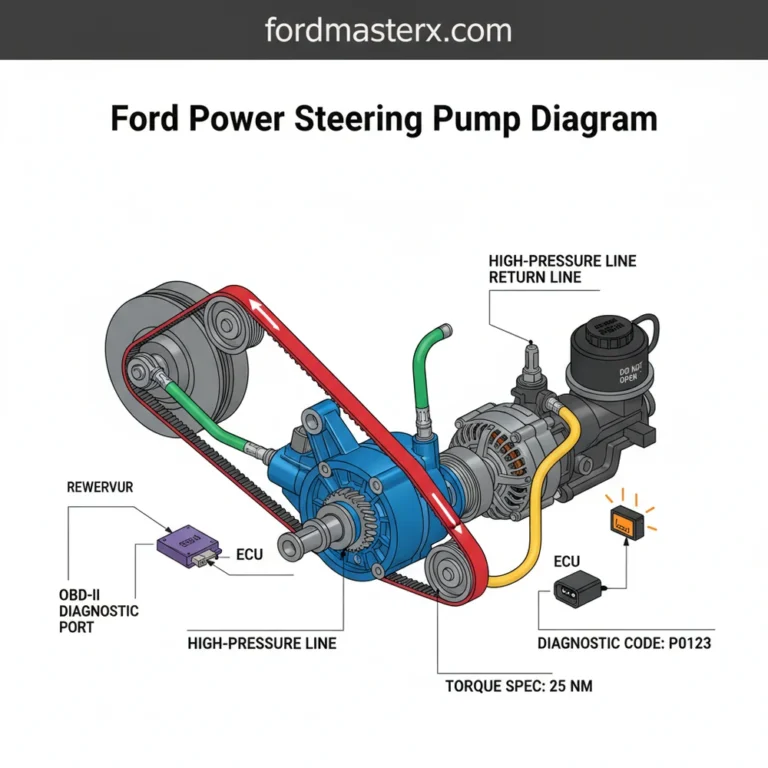 ford power steering pump diagram diagram with labeled components and explanations