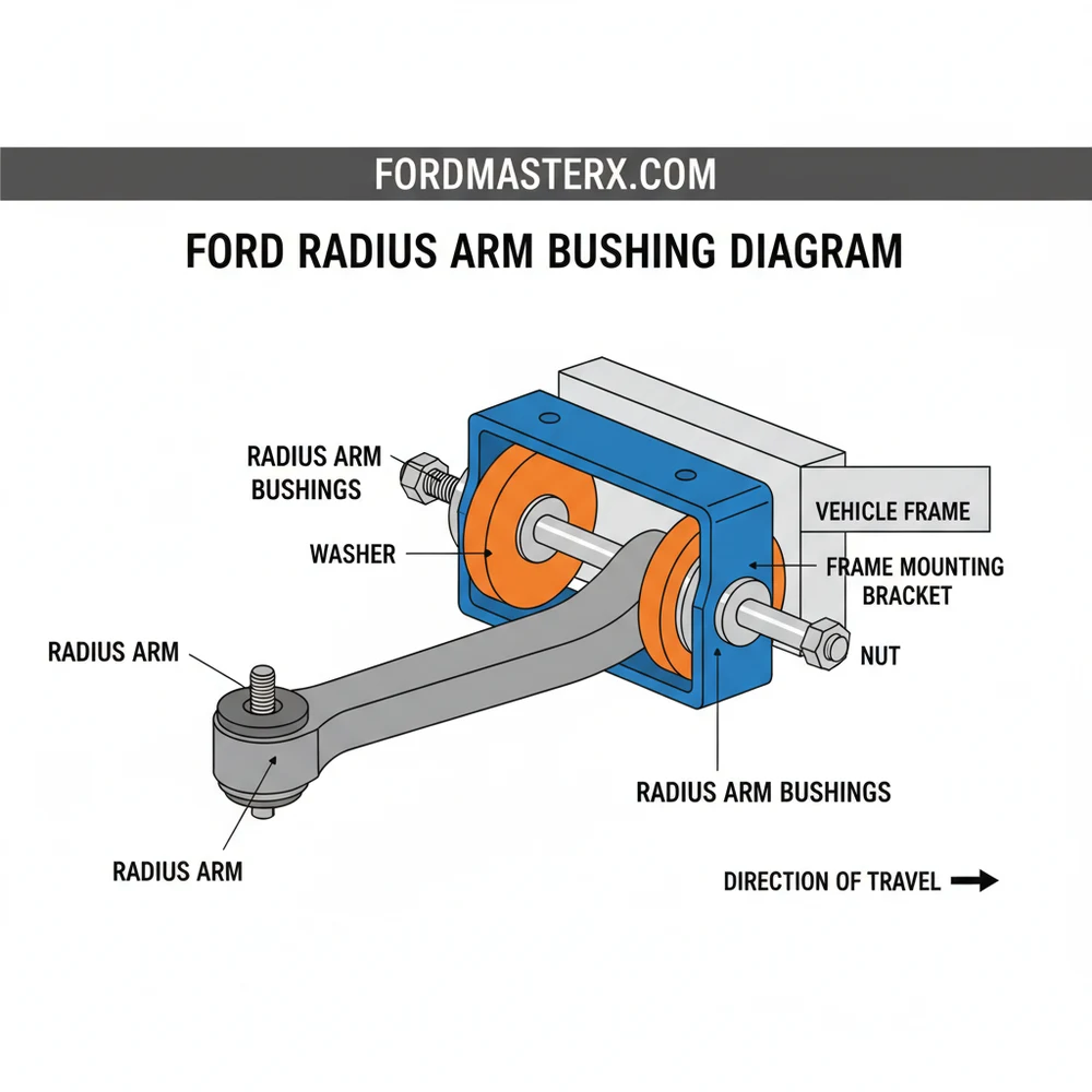 ford radius arm bushing diagram diagram with labeled components and explanations
