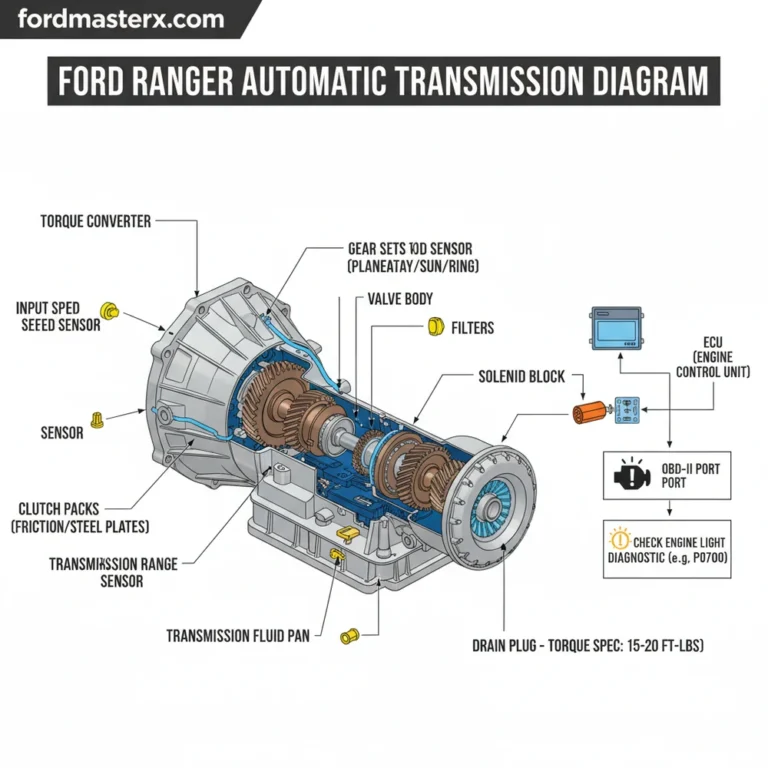ford ranger automatic transmission diagram diagram with labeled components and explanations
