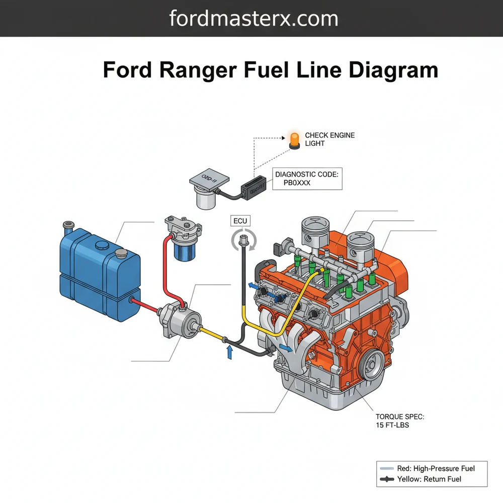 ford ranger fuel line diagram diagram with labeled components and explanations