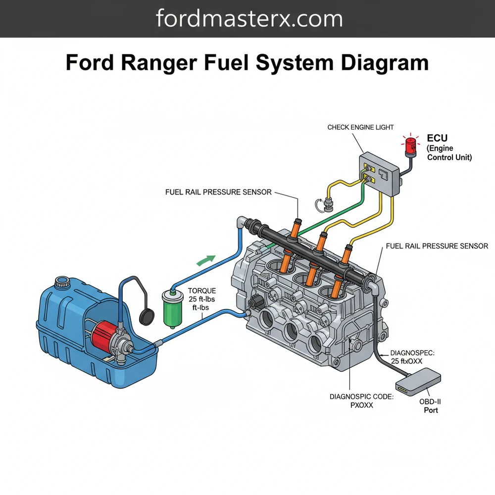 ford ranger fuel system diagram diagram with labeled components and explanations