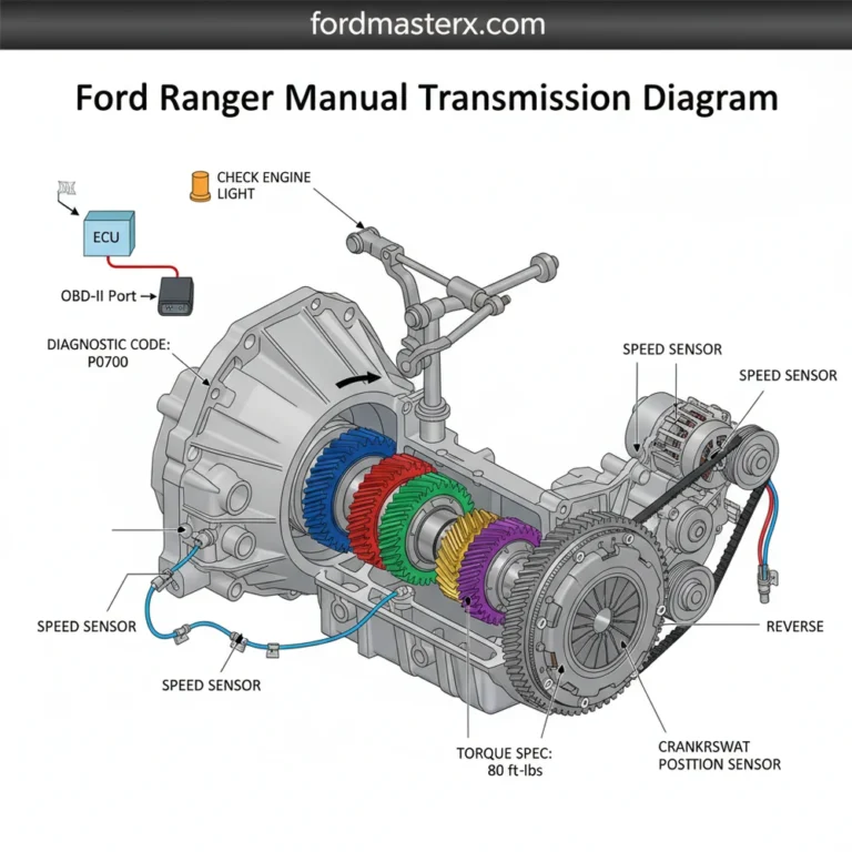 ford ranger manual transmission diagram diagram with labeled components and explanations