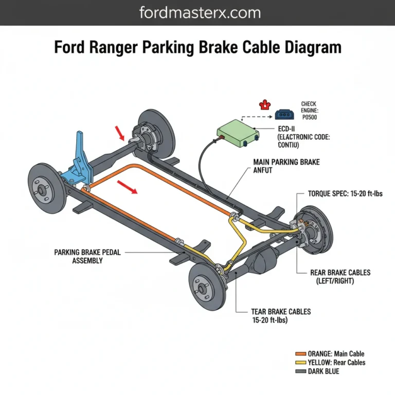 ford ranger parking brake cable diagram diagram with labeled components and explanations
