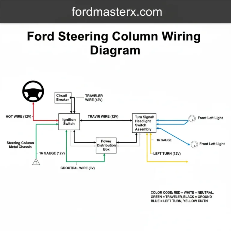 ford steering column wiring diagram diagram with labeled components and explanations