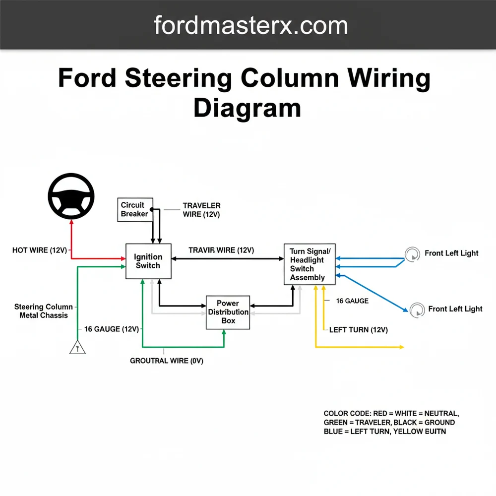 ford steering column wiring diagram diagram with labeled components and explanations