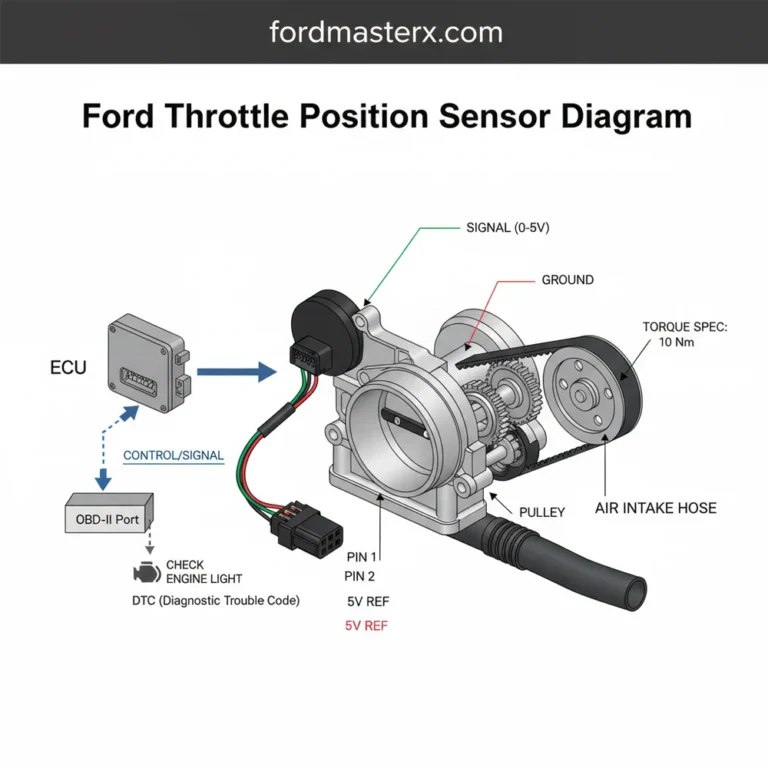 ford throttle position sensor diagram diagram with labeled components and explanations