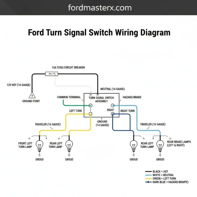 ford turn signal switch wiring diagram diagram with labeled components and explanations