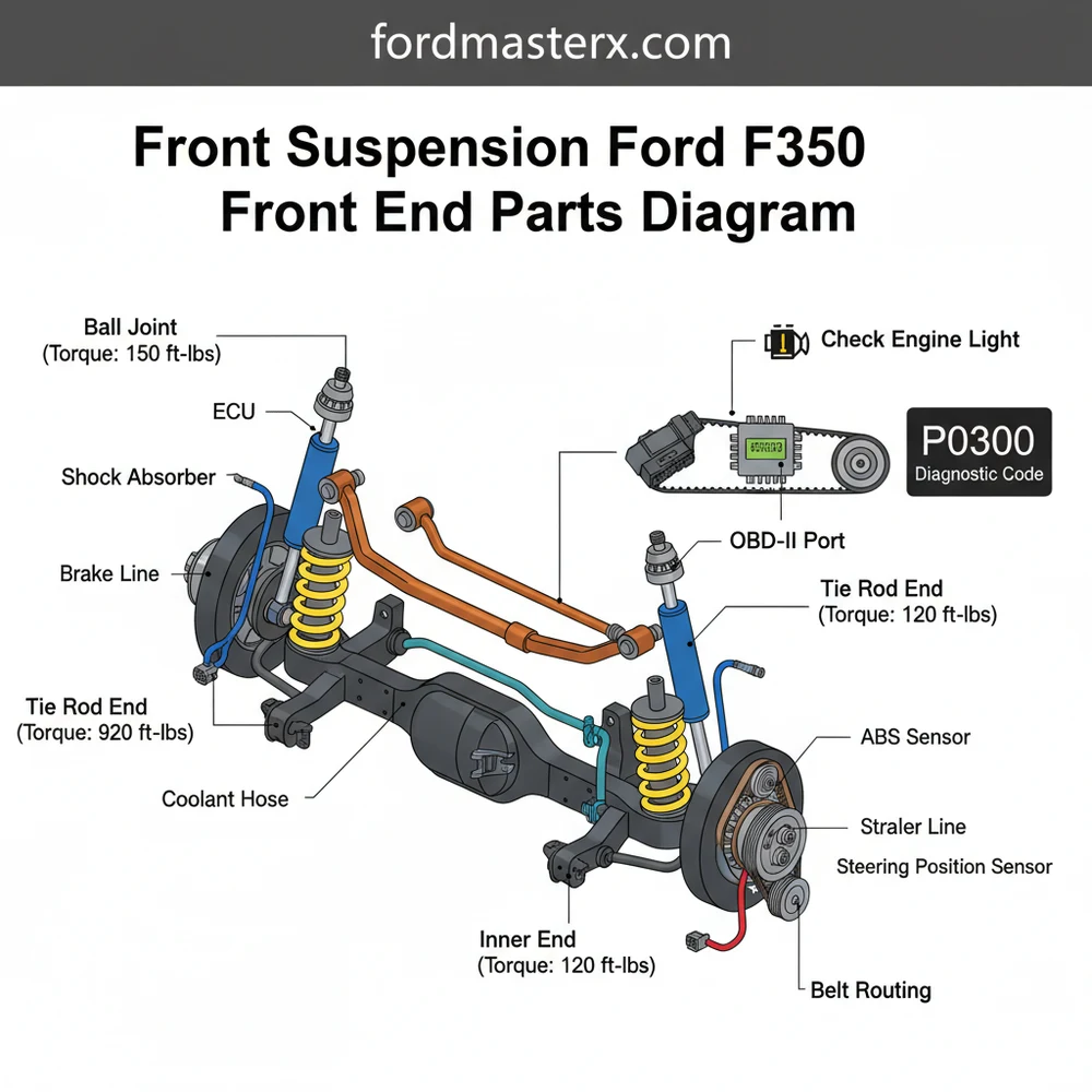 front suspension ford f350 front end parts diagram diagram with labeled components and explanations