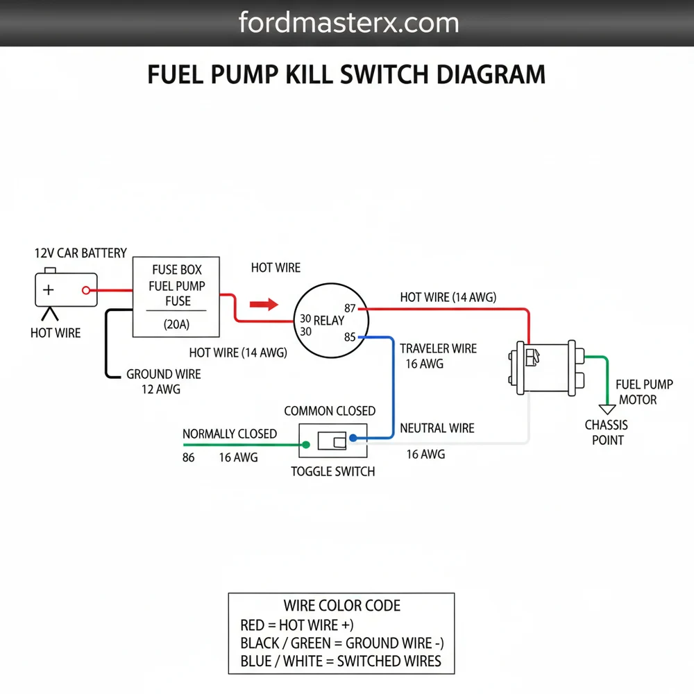 fuel pump kill switch diagram diagram with labeled components and explanations