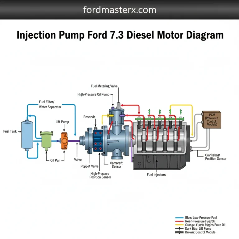 injection pump ford 7.3 diesel motor diagram diagram with labeled components and explanations