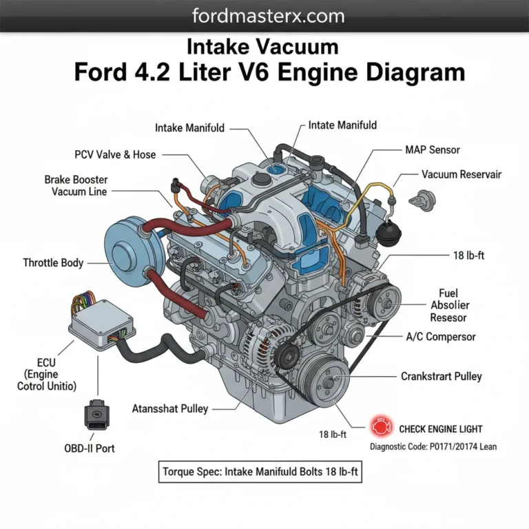 intake vacuum ford 4.2 liter v6 engine diagram diagram with labeled components and explanations