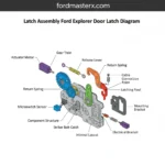 latch assembly ford explorer door latch diagram diagram with labeled components and explanations