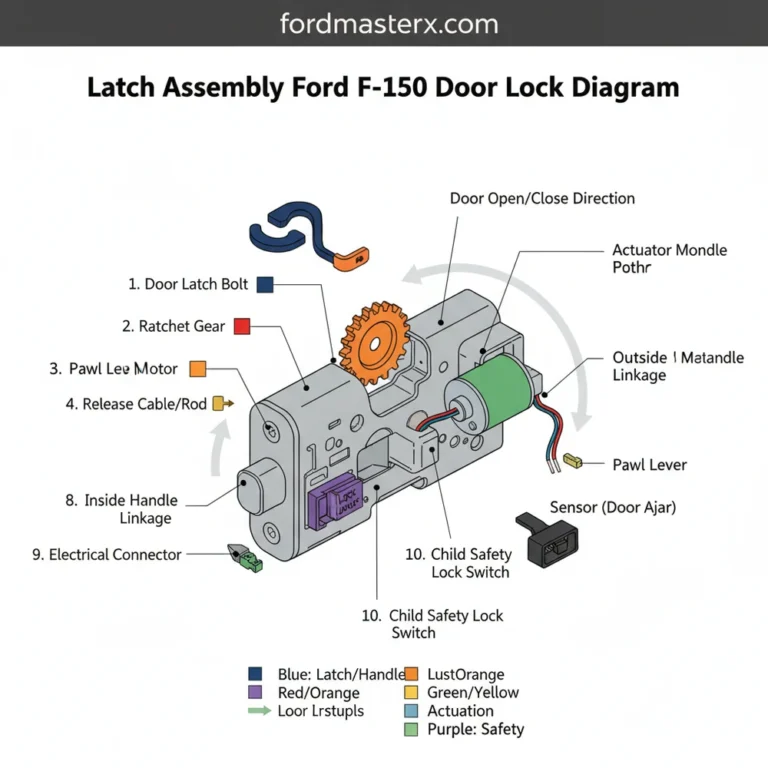 latch assembly ford f150 door lock diagram diagram with labeled components and explanations