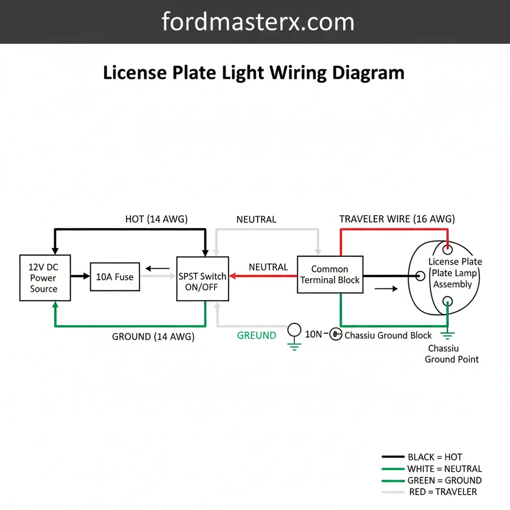 license plate light wiring diagram diagram with labeled components and explanations