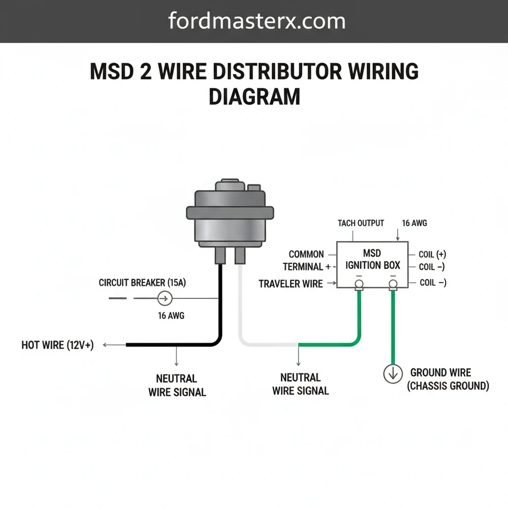 msd 2 wire distributor wiring diagram diagram with labeled components and explanations