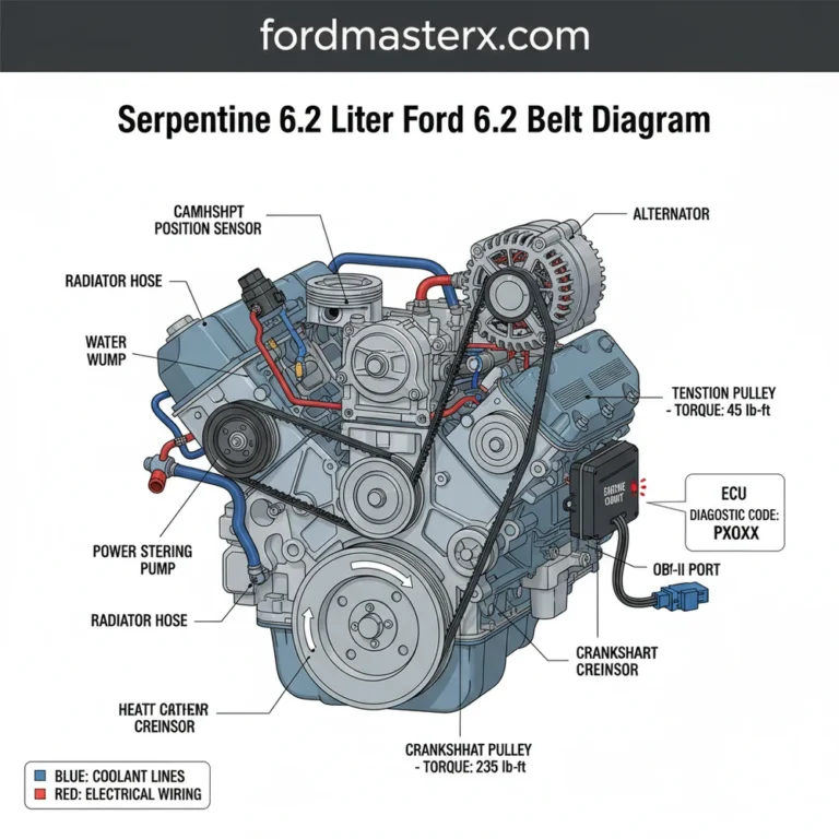 serpentine 6.2 liter ford 6.2 belt diagram diagram with labeled components and explanations