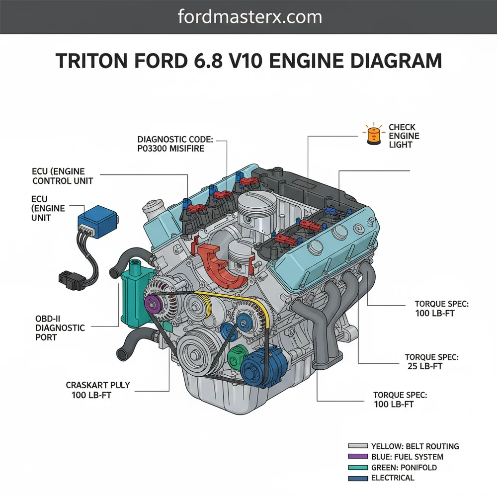 triton ford 6.8 v10 engine diagram diagram with labeled components and explanations