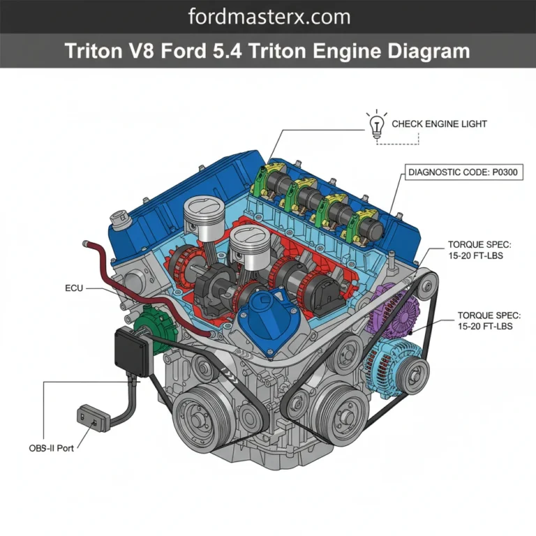 triton v8 ford 5.4 triton engine diagram diagram with labeled components and explanations