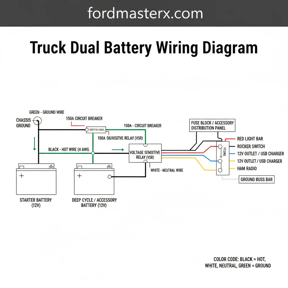 truck dual battery wiring diagram diagram with labeled components and explanations