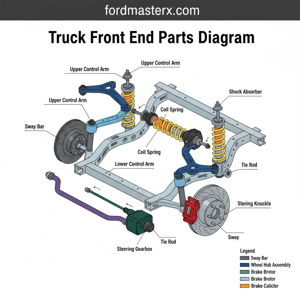 truck front end parts diagram diagram with labeled components and explanations