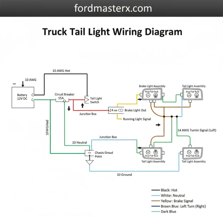 truck tail light wiring diagram diagram with labeled components and explanations