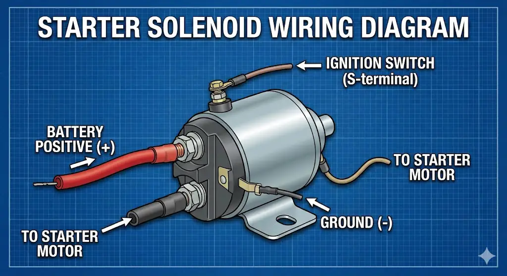 what wires go to the starter solenoid
