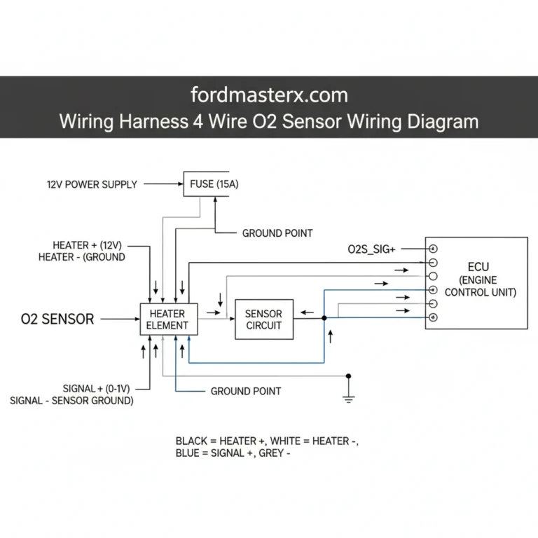 wiring harness 4 wire o2 sensor wiring diagram diagram with labeled components and explanations