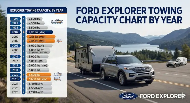 Ford Explorer towing capacity chart by year