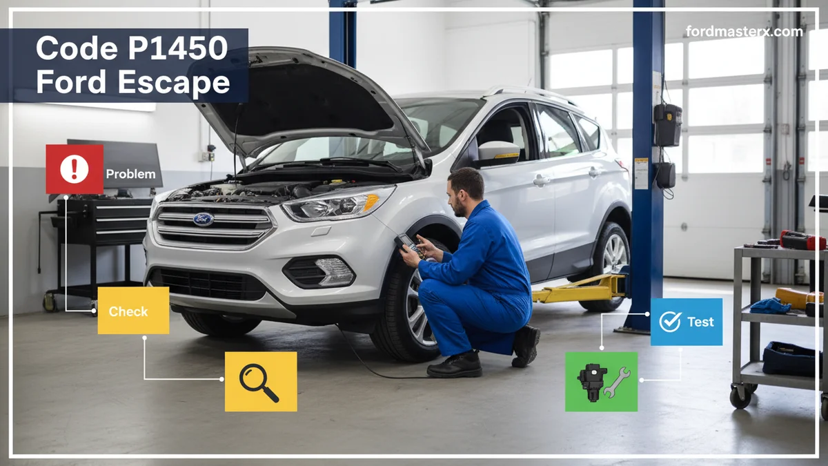 Code P1450 Ford Escape Code P1450 Ford Escape visual guide showing the main topic and key context