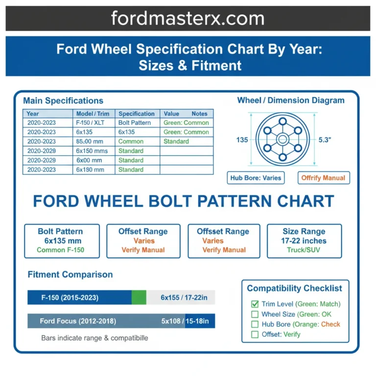 Ford Wheel Specification Chart By Year: Sizes & Fitment